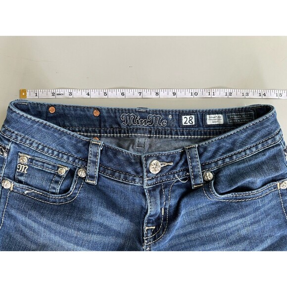 Miss Me Women's Size 28 Signature Boot Bootcut Bling Sequin Pocket Jeans - Picture 4 of 6